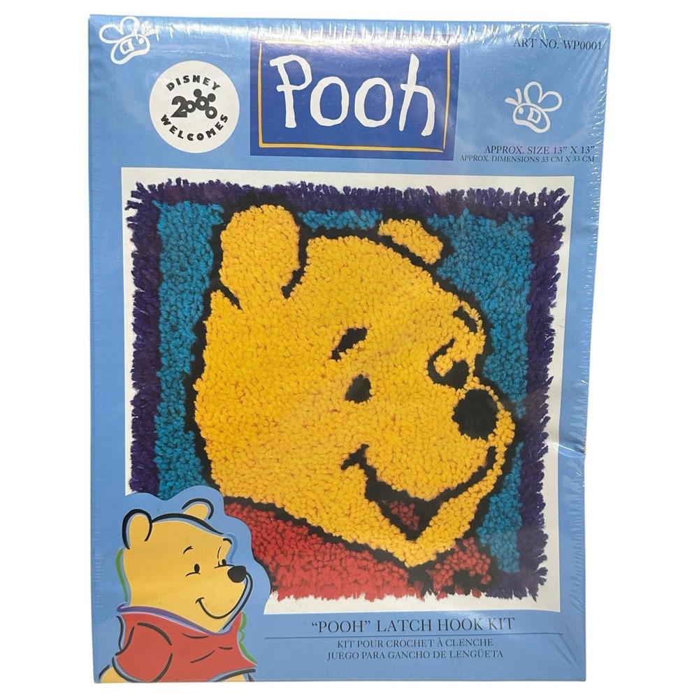NEW Disney POOH Latch Hook Kit 13x13" Square Caron International WP0001 VTG 2000